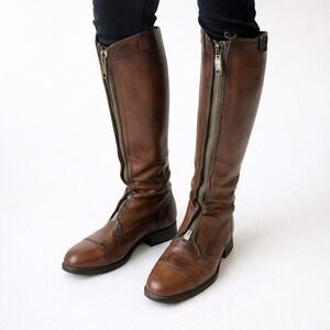 Dehner Equestrian Riding Boots – Men's 8 Brown Leather‎ Vintage Zip Omaha, NE